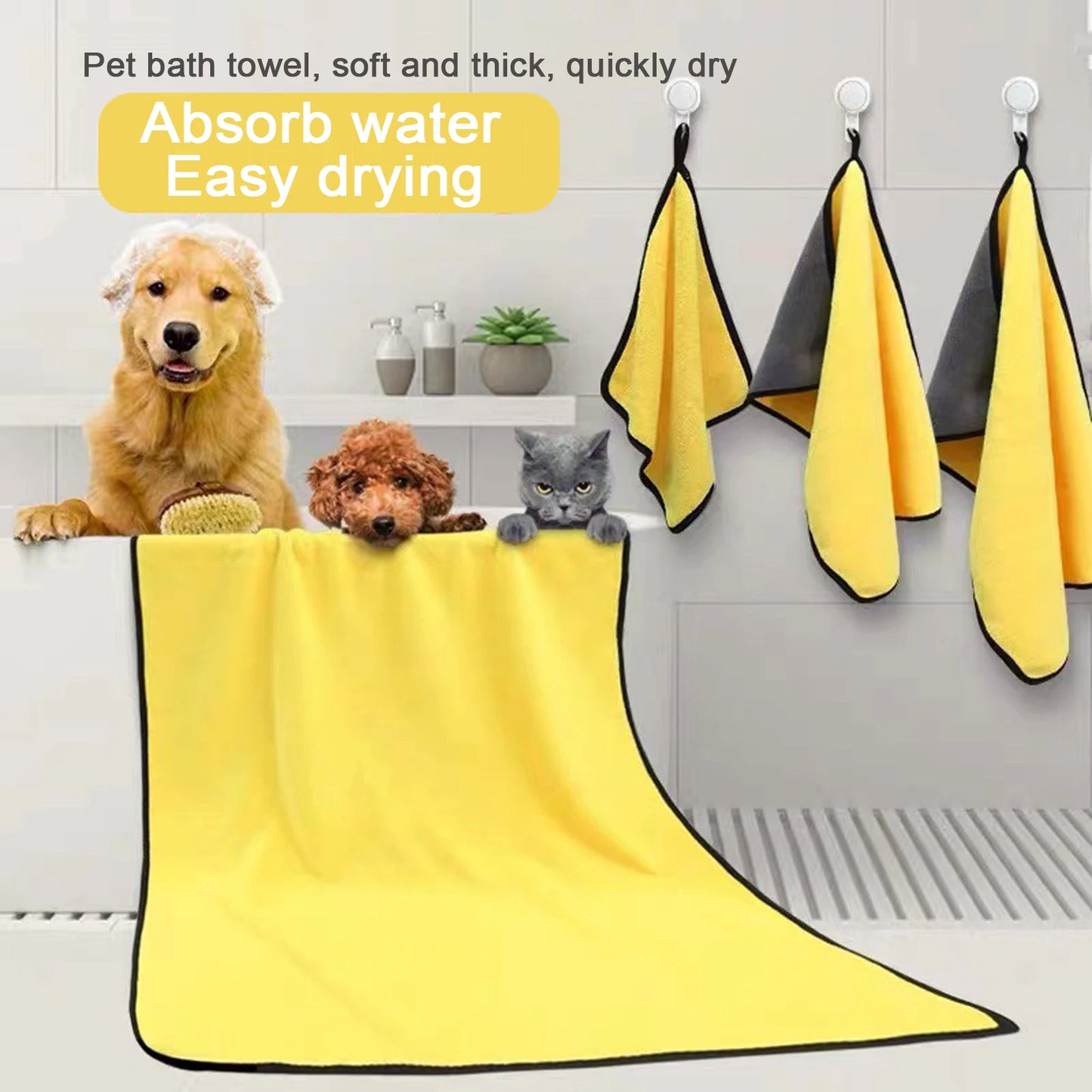 FluffyDry – Toalha Superabsorvente para Pets 🐾✨