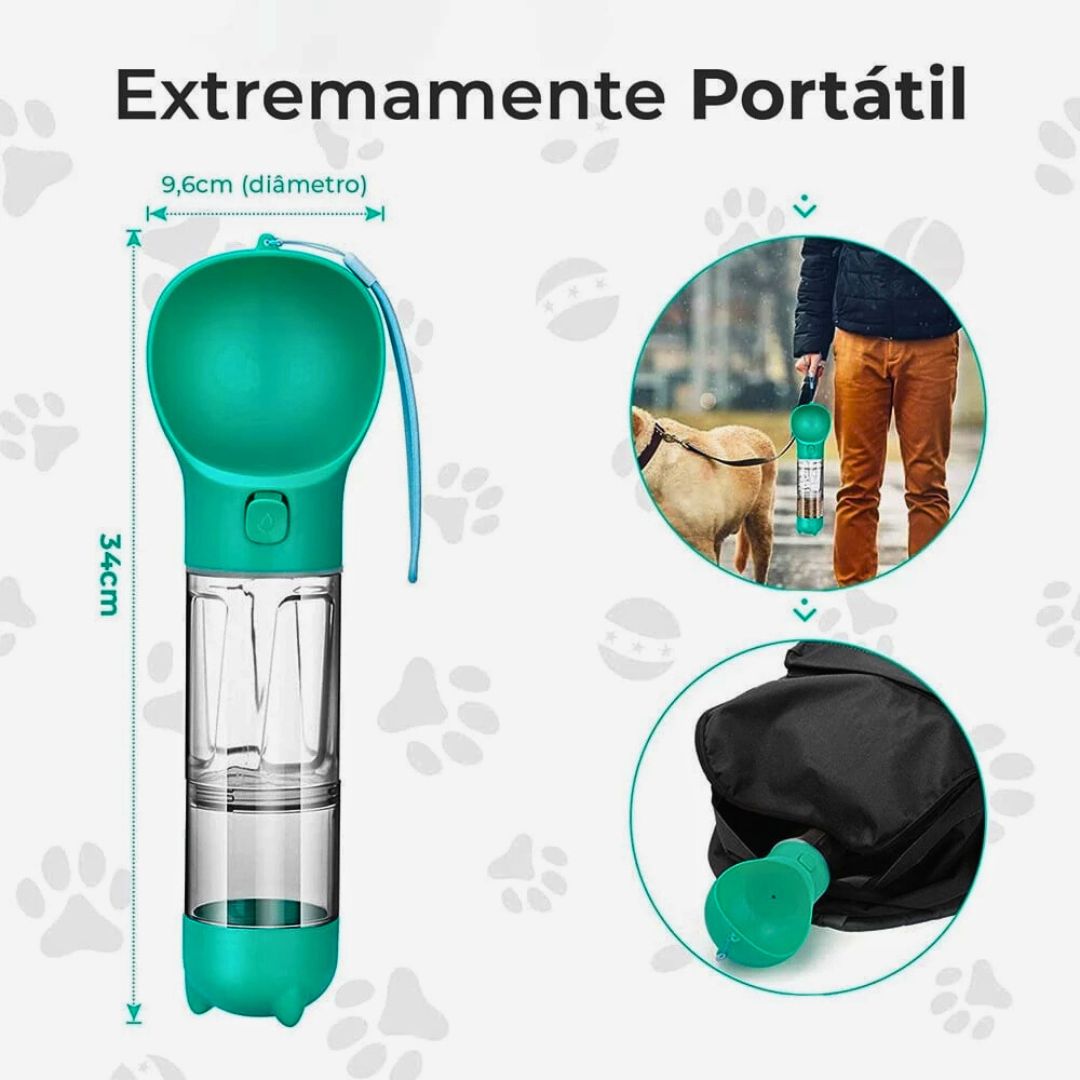 Botella Portátil 4 en 1 para Mascotas – ¡Hidrata a tu mascota en cualquier lugar!